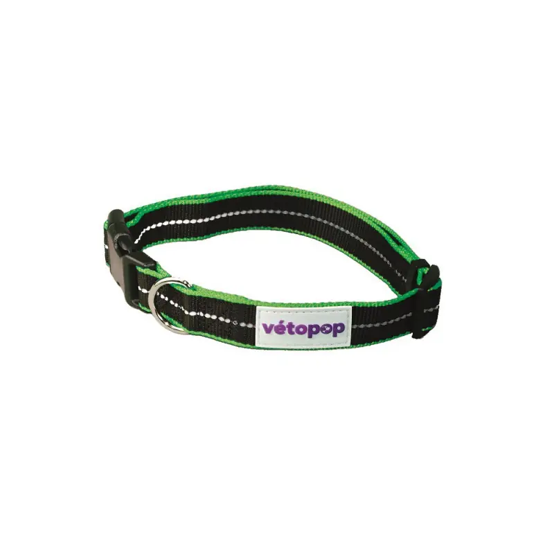 Bon prix | Vetopop Pop M - collier grand chien noir & vert