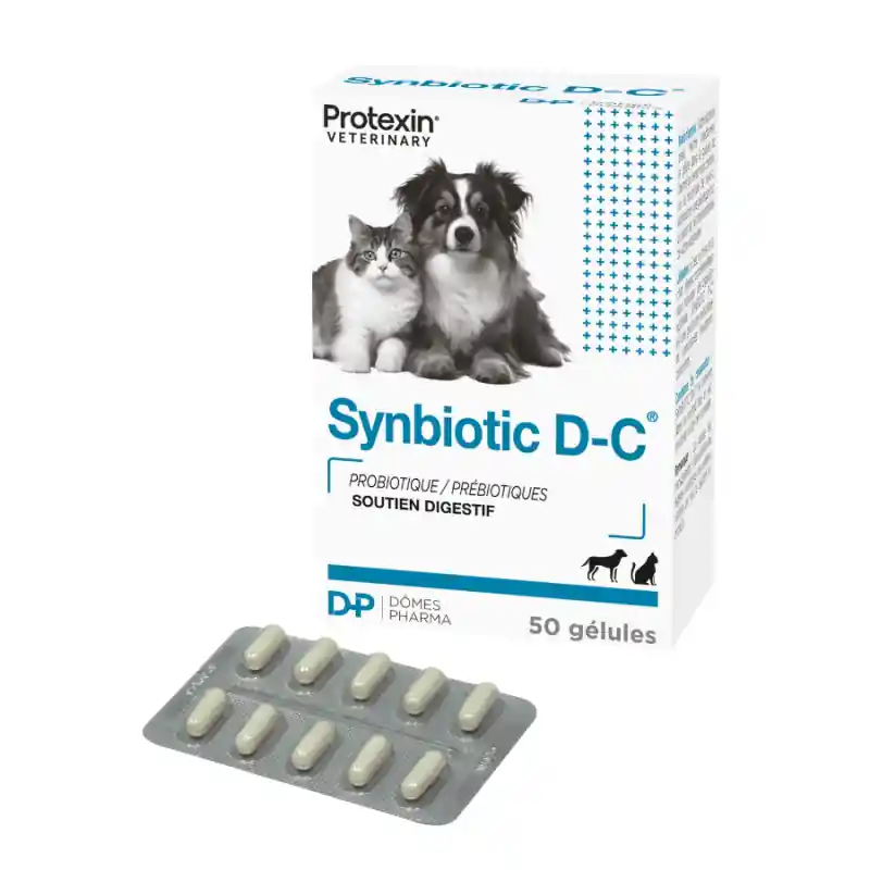 Dômes Pharma TVM Synbiotic D-C - complément digestion chien & chat - Prix réduit