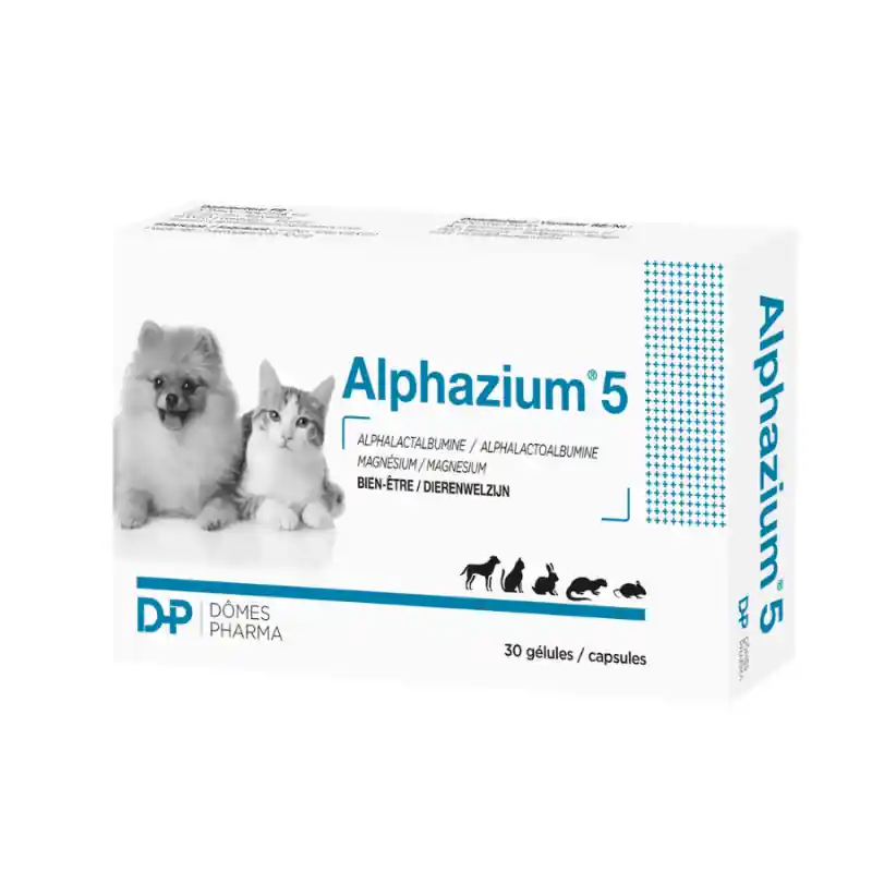 Dômes Pharma TVM Alphazium 5 - complément anti-stress chien, chat, NAC | Stock limité