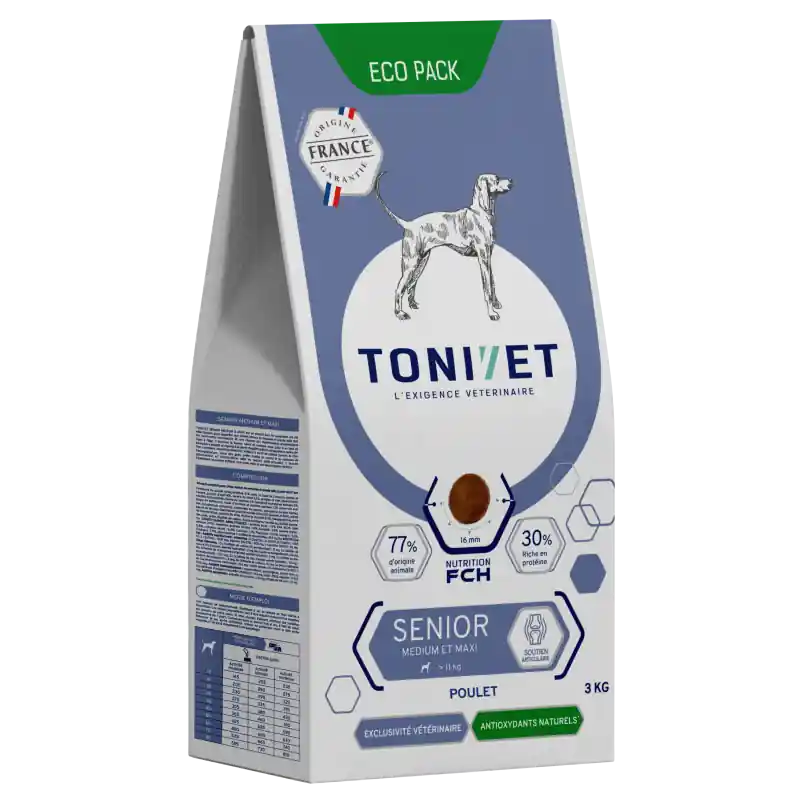 Qualité professionnelle | Tonivet Senior Medium & Maxi - moyen & grand chien au poulet
