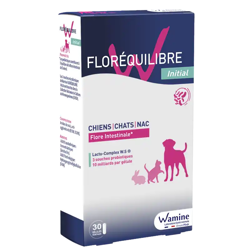 Wamine Floréquilibre Initial - complément digestion chien, chat & NAC | Bien noté