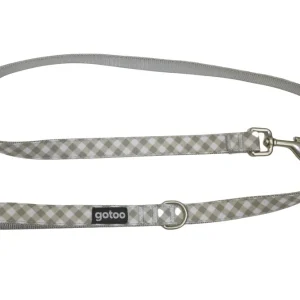 Très demandé | Gotoo - Laisse Vichy Gris pour Chien