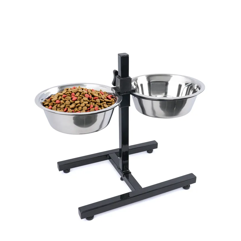 Super prix | Leeby - Gamelles en Inox avec Support Ajustable pour Chiens