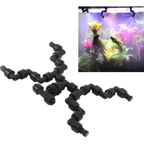 Nouveau au catalogue - Buse de Système de Brumisation Réglable 360° pour Reptiles Serre Tropicale - 4 Embouts Noir ABS