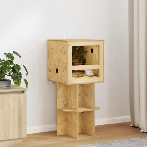 Base de Terrarium avec étagère Marron 40 x 40 x 50 cm OSB - Promotion