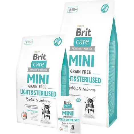Offre exclusive - Brit Care Mini Lumière & Stérilisé 7 kg Lapin, Saumon