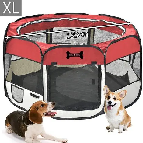 Achetez dès aujourd'hui | Parc pour chiots Parc pliable pour chiots Parc pour animaux Enclos Chiens Lapins rouge