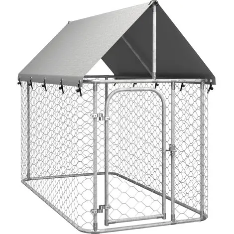 Chenil extérieur avec toit Parc Enclos pour Chiens Cage Nich 200x100x150 cm REBSW345650 MaisonChic - Offre