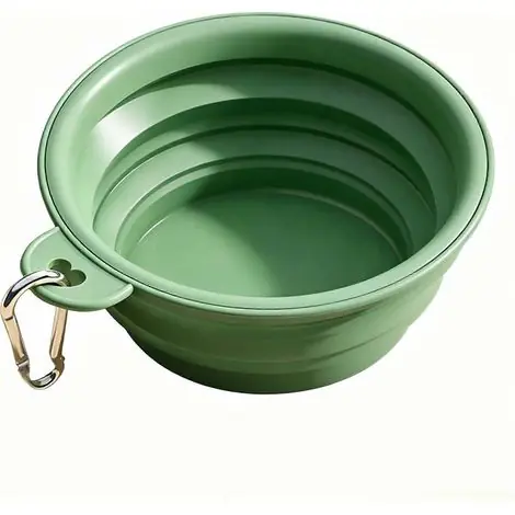 Achetez en ligne | Gamelle pliable pour animaux de compagnie, gamelle de voyage en silicone épais avec mousqueton, gamelle portable pour chiens, 1 pièce