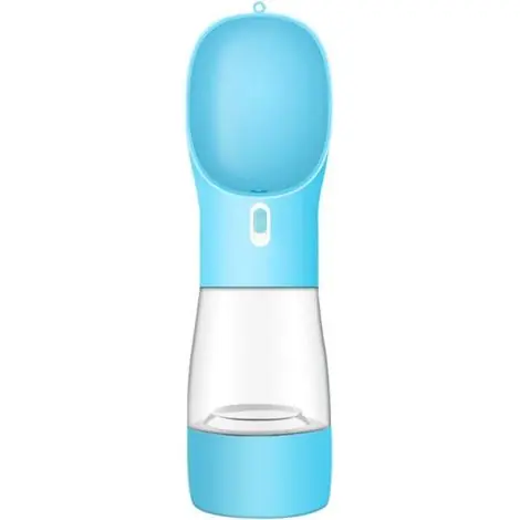 Retour gratuit | Gourde d‘eau Portable pour Chien et Chat, 258 ml, avec Réservoir de Collations, Bleu