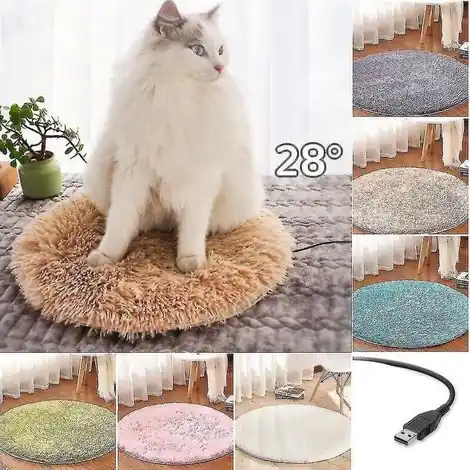 Prix mini - Tapis chauffant pour animaux, 40 cm, étanche, électrique, pour chiens et chats, doux, confortable et lavable, violet