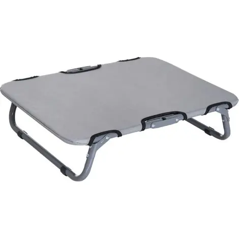 Lit pour chien pliable extérieur en acier avec housse Oxford gris 59x46x15 cm | Nouveau au catalogue