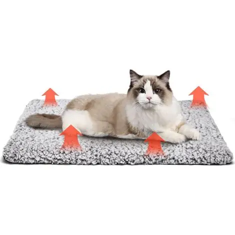 Excellente qualité | Coussin Auto-Chauffant pour Chat & Chien， Tapis Couverture Thermique Confortable et écologique Lavable Anti-dérapant Etanche， sans électricité & Batteries， 50 x 70cm