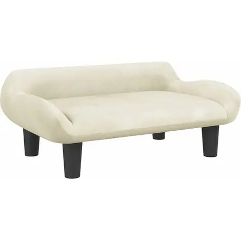 Disponible maintenant - Lit pour chien crème 70x40x24 cm velours CFW15477
