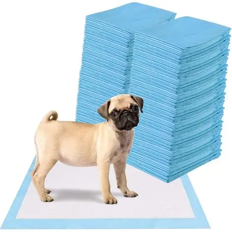Stock limité | Costway – Lot de 100 tapis éducateurs pour chiot 60x60cm – 5 couches super absorbantes – Membrane PE imperméable – Pour apprentissage propreté