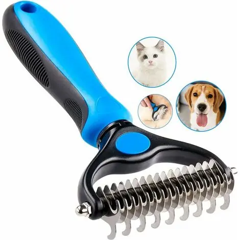 Brosse Chien Brosse Chat, Peigne Déméloir Chien Professionnel et Brosse Chien Poil Long, Râteau de Toilettage pour Chien et Chat enlever le Sous-poil des Animaux de Compagnie - Disponible à la commande