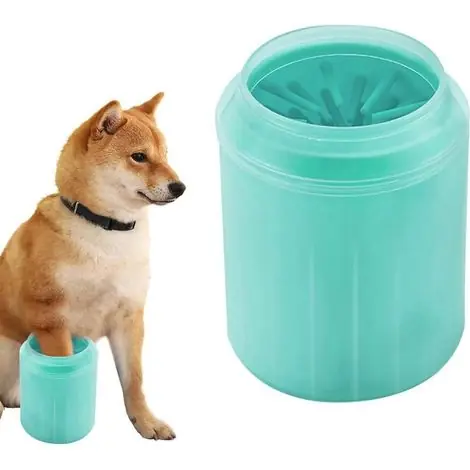 Tout juste arrivé | Nettoyeur de pattes de chien portable - Élimine les débris de boue - Poils en silicone doux doux pour les animaux de compagnie, les chats, le massage, le toilettage des griffes sales (vert, petit)