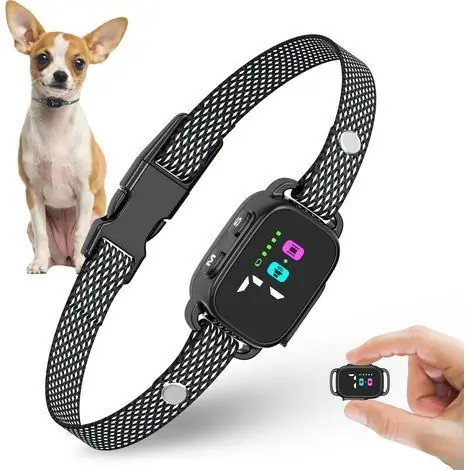 Coup de cœur - Collier anti-aboiement pour petits chiens, colliers anti-aboiements sans choc avec 7 sensibilités, 3 modes réglables bip et vibration, étanche IP67 – efficace et humain, noir de qualité supérieure
