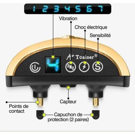 Affaire à saisir - Collier Anti Aboiement Chien Électrique Automatique Rechargeable Avec 7 Niveaux Ajustables, 3 Modes Sensibilité/Vibration/Choc 19-62Cm Sangle Réglable Pour Petit/Gros Chien Étanche Ip6