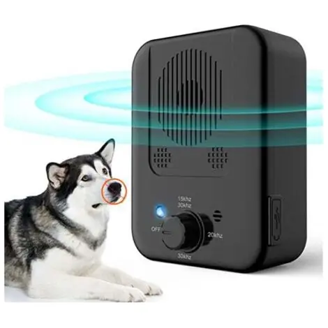 Dernier arrivage - Dispositif anti-aboiement, 3 fréquences pour chien, 33 pieds dissuasif à ultrasons anti-aboiement, rechargeable pour animal de compagnie doux pour chien, outil d‘entraînement pour grands petits chiens