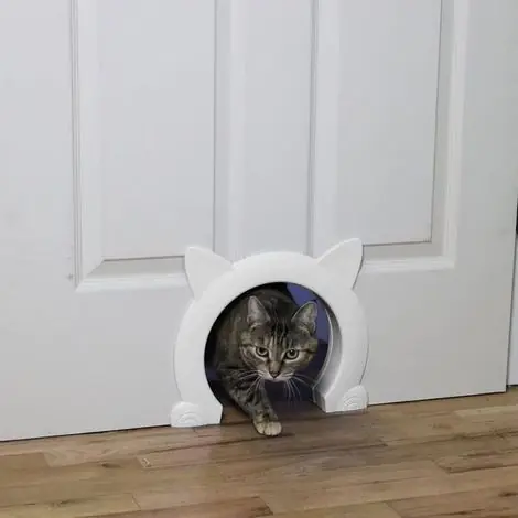 Blanc, chatiere ，chatiere pour Chat，adapté aux Chats de Petite ，Moyenne et Grande Taille，pour Toilettes pour Chats, Maison pour Chats, Bassin pour Chats - Offre du jour