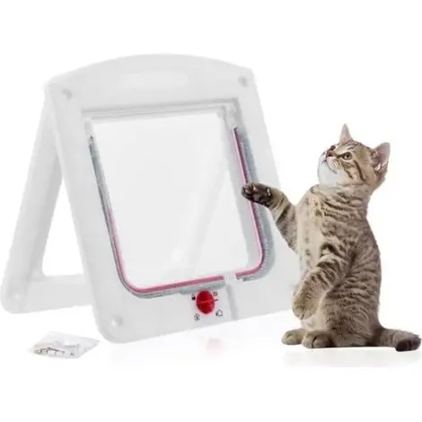 Prix bas - Chatiere pour Chat Chien Cat Flap Door Trappe Chat Porte pour Animaux Chatiere Fenetre Porte pour Chat Chatière Isolante