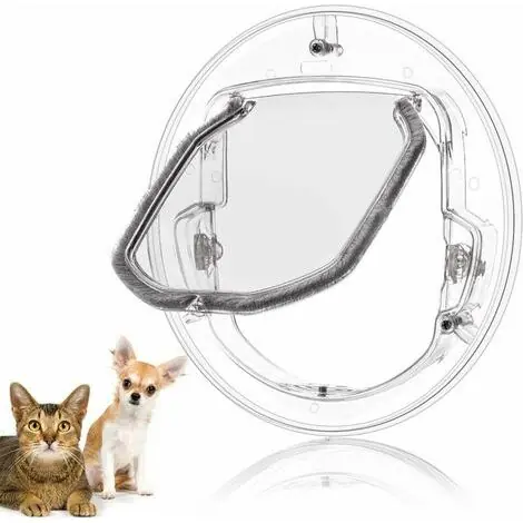 Achetez maintenant | Porte pour Chat verrouillable, Verrouillage à 4 Voies Chatière pour Chats et Petits Chiens, chiot et toutou, Porte pour Animaux convient pour fenêtre de l‘écran, fenêtre en verre, porte en verr