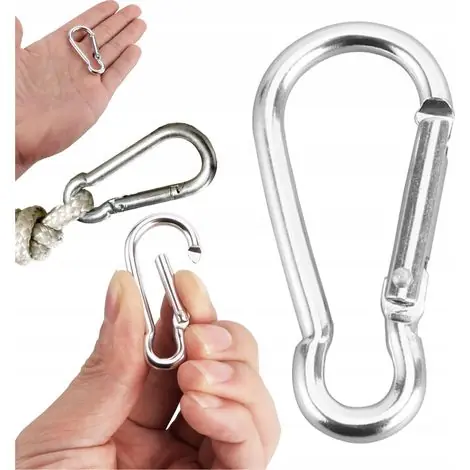 Nouveau | Mousqueton de pompier 50 mm pour laisses de chien, porte-clés (1 pièce)