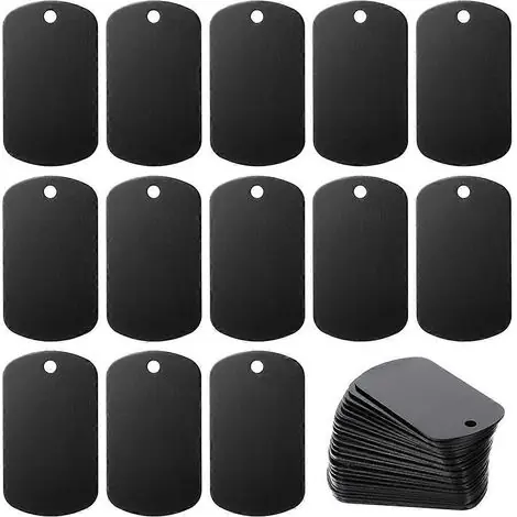 Coup de cœur des clients | Étiquettes vierges en aluminium à estamper et à graver (lot de 25), étiquettes vierges pour gravure laser, étiquettes métalliques commerciales C