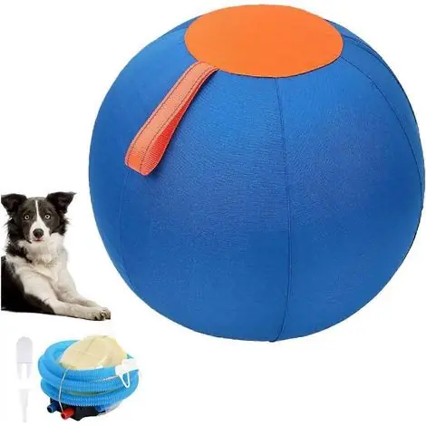 Balle géante de 45 cm pour chiens, gonflable, résistante et indéchirable, apaisante et idéale pour les chiens, chevaux et moutons. Jeu et exercice pour animaux de compagnie. Divertissement et divertis - Prix en baisse