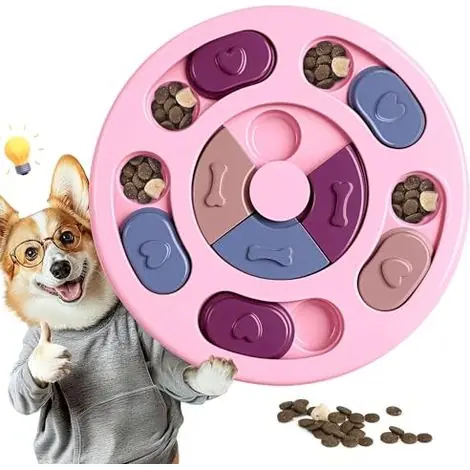 Jouets Puzzle pour Chiens, Jouets interactifs pour stimuler Le QI et soulager l‘anxiété des Chiots, Jouets d‘enrichissement prolongeant Le Repas, lavables et résistants pour Chiots et Chats, Rose | Prix promo
