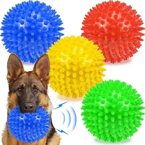 Ecleanfy - Quatre balles pointues de couleurs différentes, résistantes et adaptées aux chiens de taille moyenne à grande qui aiment mâcher. | Tendance