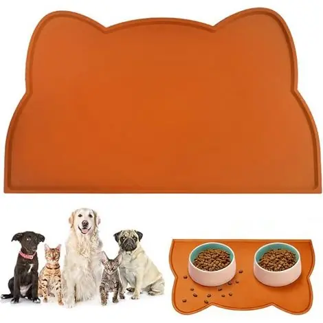 Napperon en silicone pour animaux de compagnie - Antidérapant - Anti-taches - Lavable - Facile à nettoyer - 44 x 24 cm - Fin de série