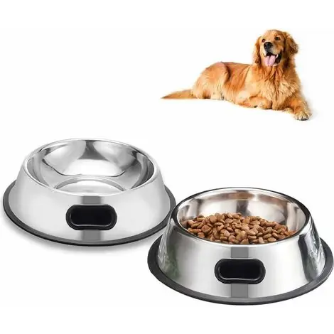 Recommandé | Filiyano-2 grands bols pour chiens avec pieds en caoutchouc antidérapants en acier inoxydable, bols de taille moyenne pour l‘eau et la nourriture