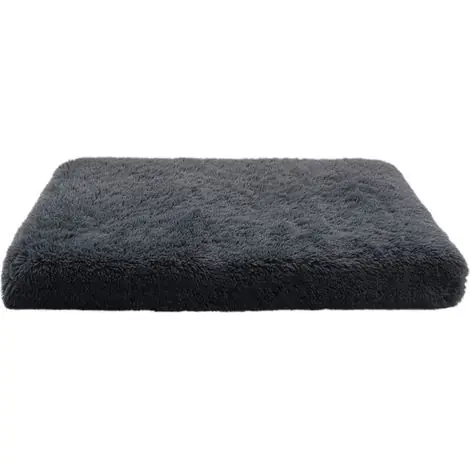 Soldes | Coussin carré en peluche gris foncé pour chien et chat, 40 x 30 x 5 cm, doux et moelleux, idéal pour un sommeil profond, 1 pièce