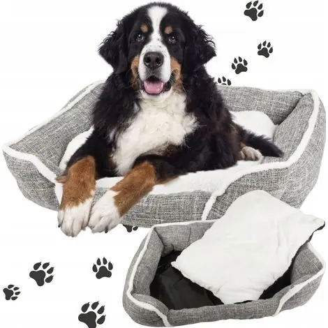 Lit pour chien doux et confortable avec coussin taille XL - Très bien noté