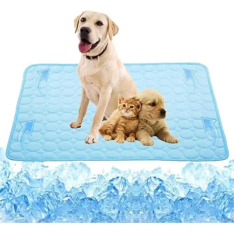 Soie glacée coussin froid froid tapis pour animaux de compagnie coussin de canapé d‘été chat et chien (XL, 100 x 70 cm)- - Prix usine