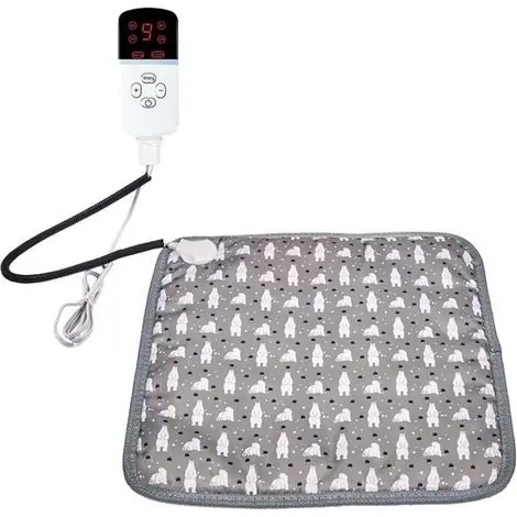 Produit phare | Coussin chauffant électrique - YYV - 45x45cm - Gris - 9 réglages de température - Intérieur