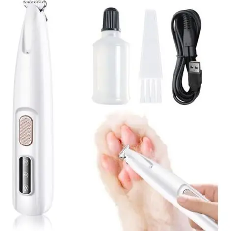 Déstockage - Tondeuse Chien Rechargeable, Rasoir Faible Bruit, Étanche, avec Lumière LED pour Animaux