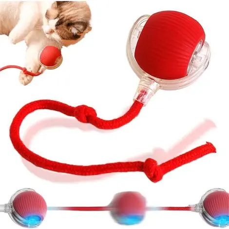 Produit phare - Jouet pour Chien,Jouet Chien Indestructible Jouet Interactif Chien Jeux Chien Accessoires Chien Smart Balle Roulante Automatique pour Chats et Chiens (Rouge)