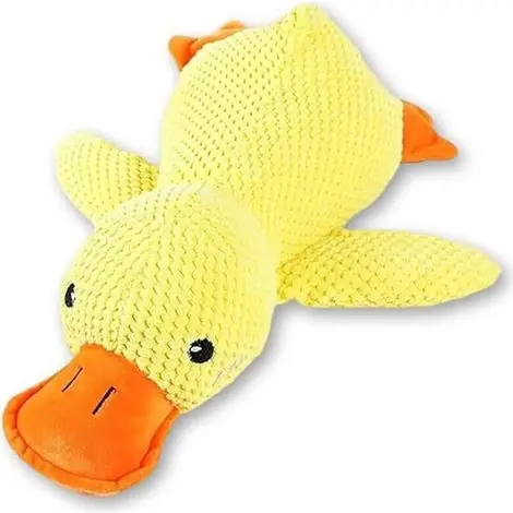 Prix réduit - Jouet Anti-Stress pour Chien - Peluche Indestructible pour Petits et Grands Chiens, Doudou Chien avec Design Sécurisé (Jaune)