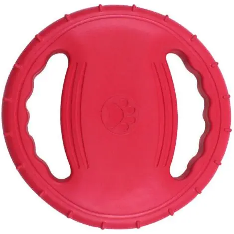 Achat sécurisé - Jouet à disque volant pour chien, jouet en caoutchouc résistant aux morsures pour chien, jouet d‘entraînement en plein air, jouet flottant pour animaux de compagnie, jouet à disque volant d‘entraîneme