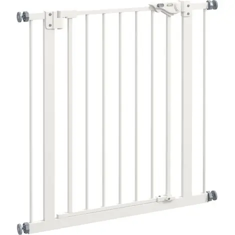 Barrière de sécurité pour animaux, 68 x 77 cm, métal et plastique blanc, sans perçage | Très bien noté