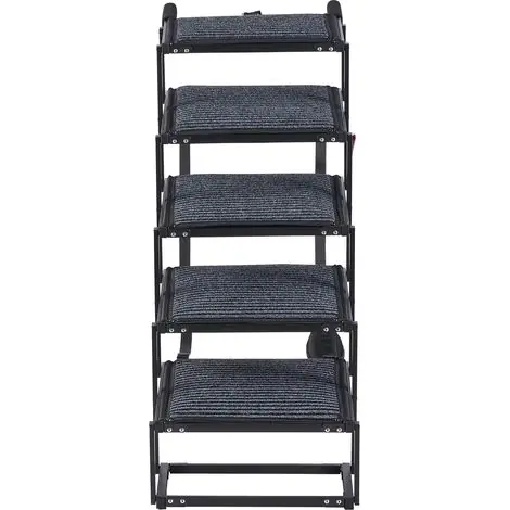 Mophorn Escalier pliable pour animaux à 5 marches, idéal pour SUV, camions, lits hauts et canapés. Conçu pour supporter jusqu‘à 90,72 kg, avec une surface antidérapante, large, portable et léger. - Coup de cœur