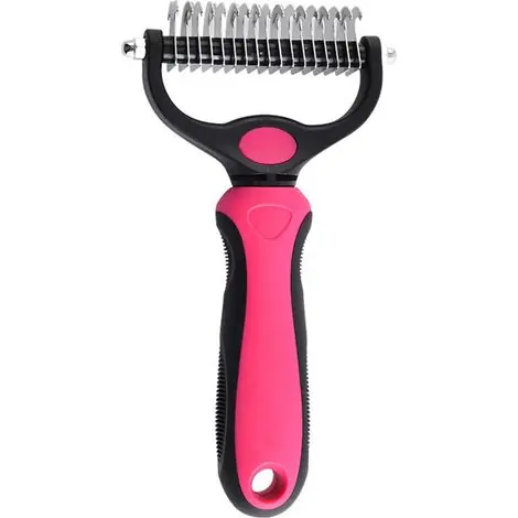 Peigne à tête ronde extra-large pour chien et chat, brosse à cheveux pour animaux, bleu et rose - Offre limitée