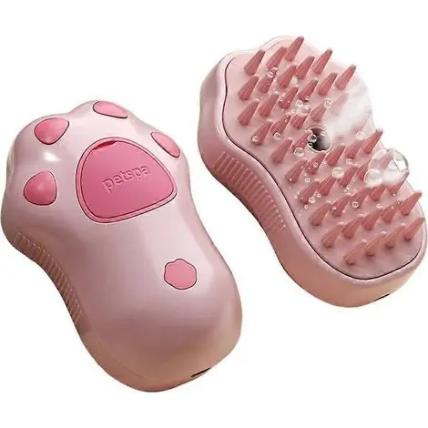 Achetez dès maintenant | Filiyano-【02】Brosse vapeur 3 en 1 pour animaux de compagnie (chien/chat), brosse électrique à vapeur avec spray, peigne rose