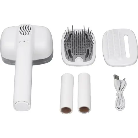 Sèche-cheveux 2 en 1 pour le toilettage des animaux 2 températures réglables, brosse lissante incluse, blanc. Convient aux chiens et aux chats. | Bonne affaire