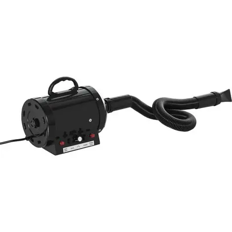 Bon prix - Sèche-cheveux chien 2800W noir avec vitesse température réglables et 3 embouts, séchoir grooming puissant pour animaux