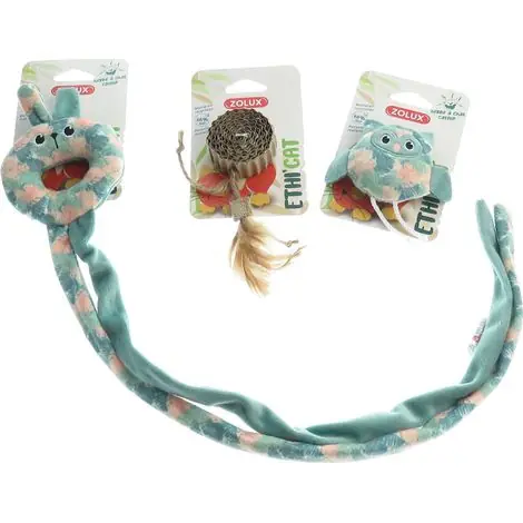 Plus que quelques jours | 3 jouets, chouette, disque carton et jouet de porte tissu feuille , pour chat - animallparadise