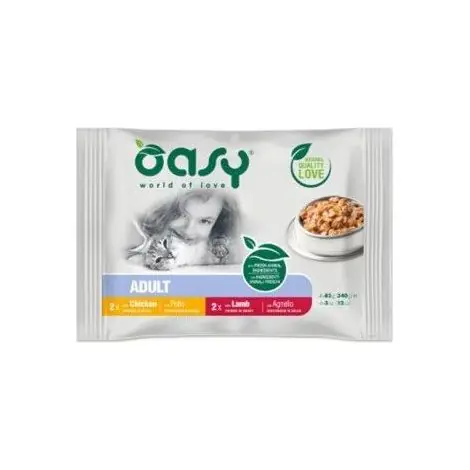 Oasy Étape de vie Aliment humide pour chat adulte, multipack 4 x 85 g Viande 4 x 85 g - Meilleure vente